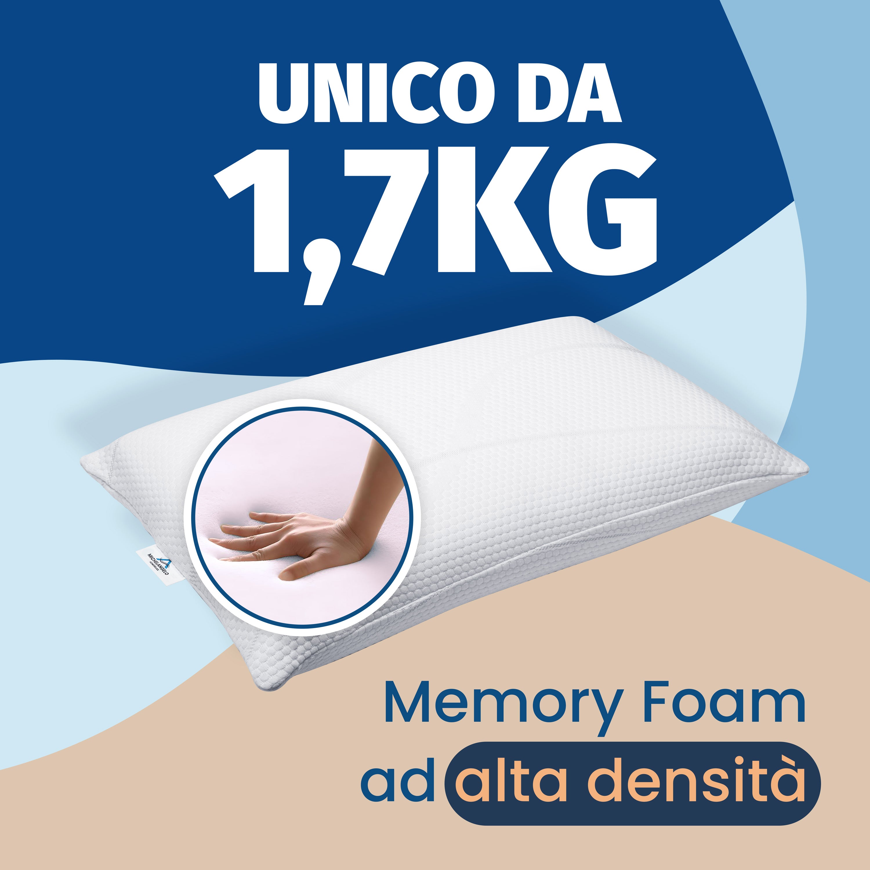 Cuscino Alto in Memory Foam da 15 cm
