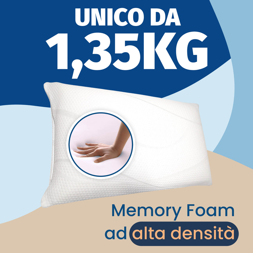 Cuscino Basso in Memory Foam da 12 cm