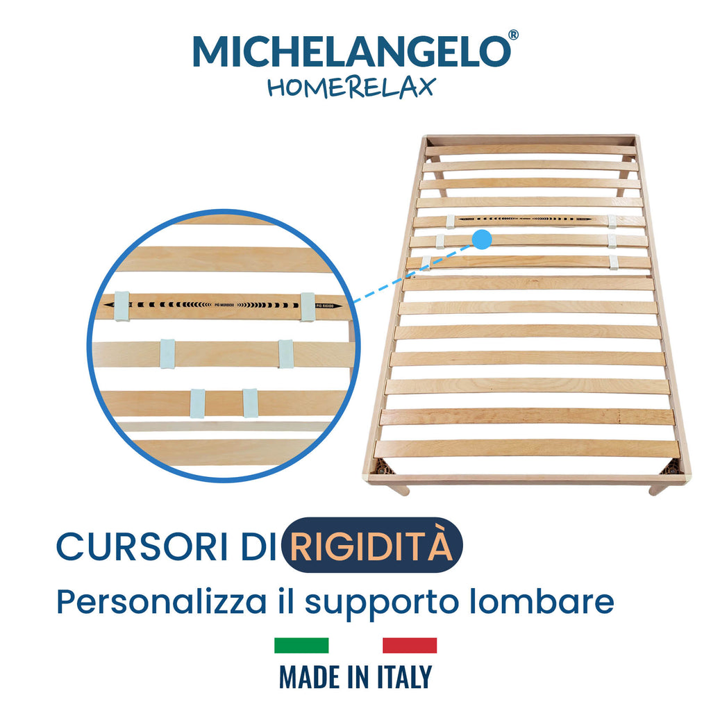 Rete Letto una piazza e mezza in Legno massello di Faggio 120x190