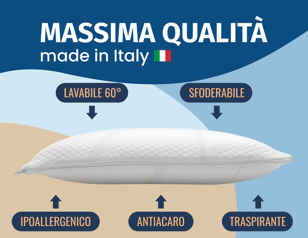 Cuscino Basso in Memory Foam da 12 cm