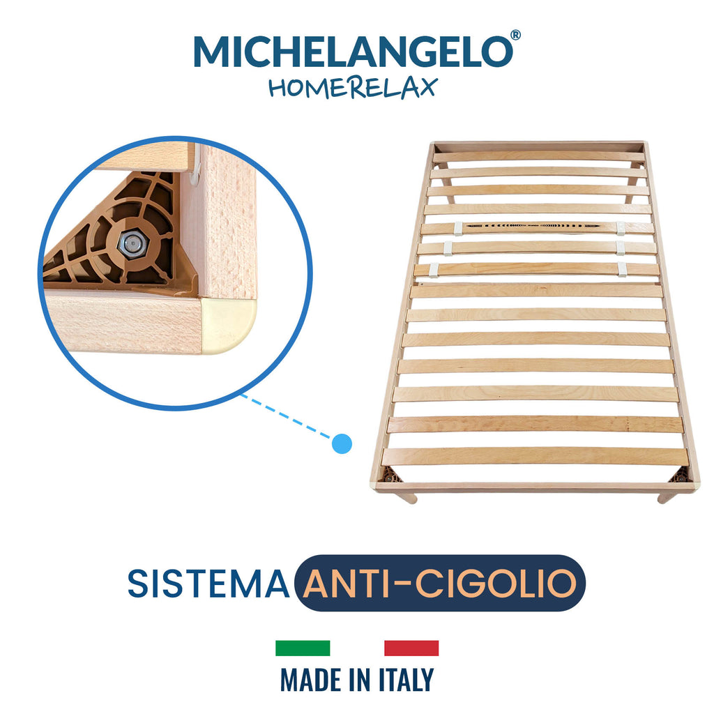 Rete Letto una piazza e mezza in Legno massello di Faggio 120x190