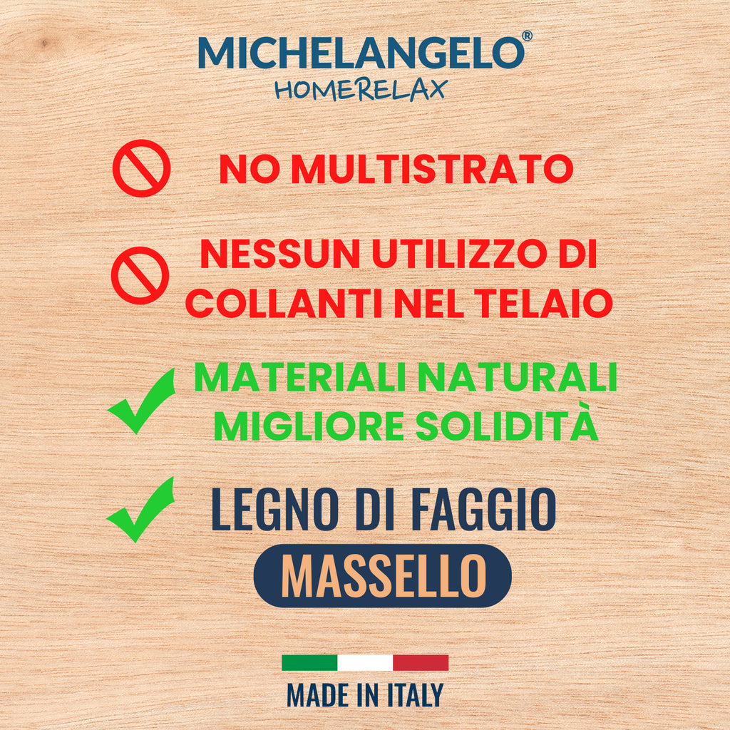 Rete Letto Singola in Legno massello di Faggio 80x190