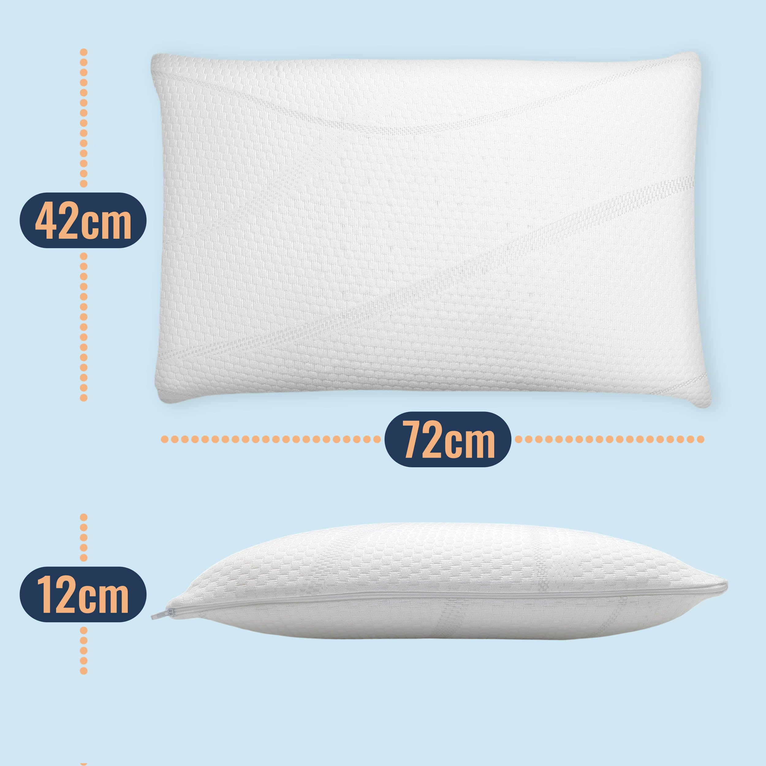 Cuscino Basso in Memory Foam da 12 cm