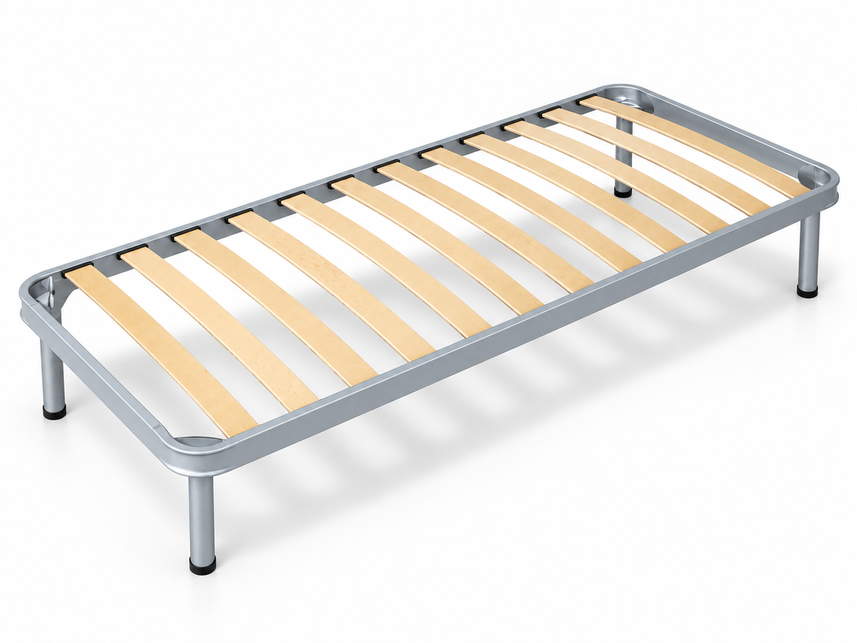Rete Letto Singola 80x190 con doghe in legno - Grigia